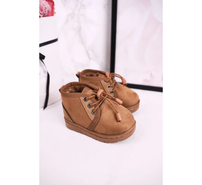 Dívčí šněrovací Sněhové Boty S Kožešinou Hnědé Hunter Dívčí šněrovací Sněhové Boty S Kožešinou Hnědé Hunter