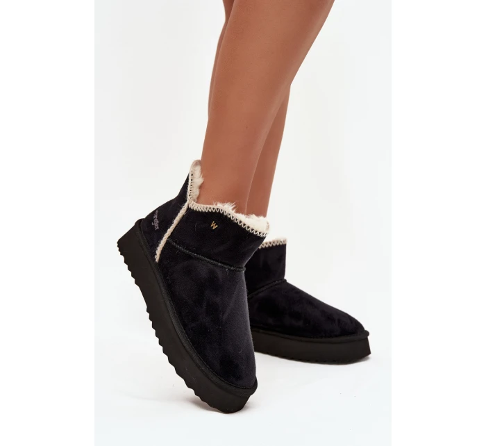 Dámské sněhule Wrangler na platformě – černé