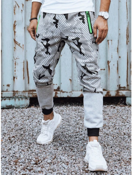 Pánské světle šedé teplákové kalhoty moro Dstreet model 21980107 - FashionStreet Pánské světle šedé teplákové kalhoty moro Dstreet model 21980107 - FashionStreet