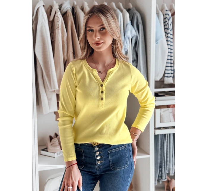Dámské tričko s dlouhým rukávem FELORIA žlutá FashionStreet RY2778