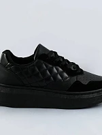 Černé dámské šněrovací sportovní polobotky (RC-50)