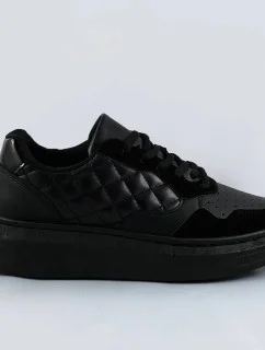 Černé dámské šněrovací sportovní polobotky (RC-50)