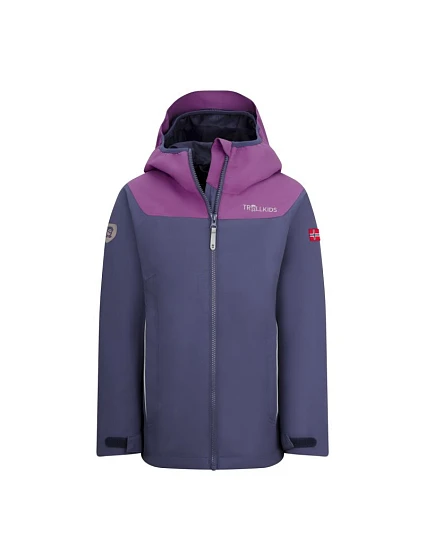Dívčí bunda do deště Trollkids Bergen Jacket violet blue/mallow pink (611-111)