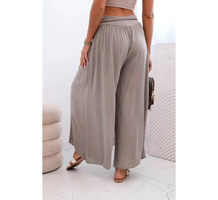 Dámské kalhoty z viskózy se širokými nohavicemi fango