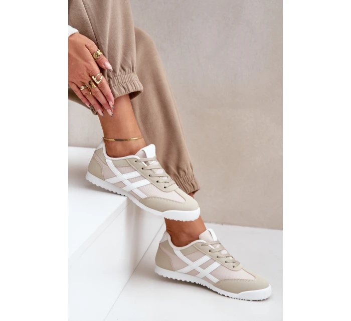 Nízké Tenisky Dámské Béžové model 21680892 - Boto Nízké Tenisky Dámské Béžové model 21680892 - Boto