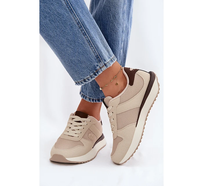 Dámské tenisky na platformě Big Star TT274275 Béžové Dámské tenisky na platformě Big Star TT274275 Béžové