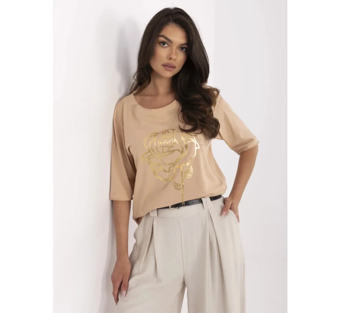 Bluzka CLM BZ model 21116800 camelowy - FPrice Bluzka CLM BZ model 21116800 camelowy - FPrice