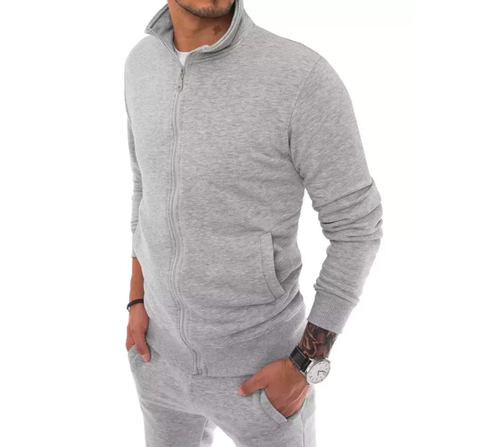 Pánská šedá mikina na zip FashionStreet BX5036
