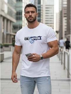 Pánské bílé tričko s potiskem FashionStreet NX5017R