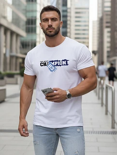 Pánské bílé tričko s potiskem FashionStreet NX5017R