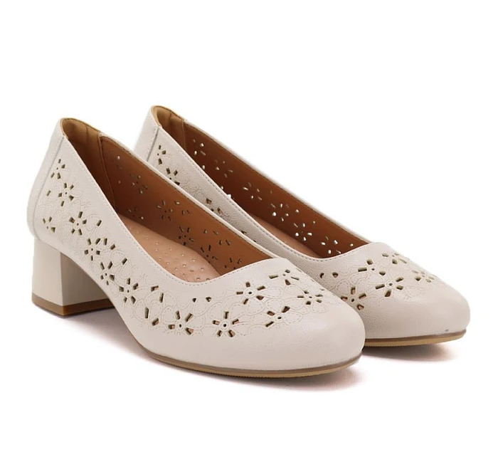 Dámské otevřené béžové lodičky Sergio model 22121890 - LEONE