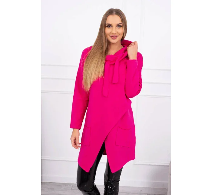 Oversize fuchsiová tunika s obálkovou přední částí