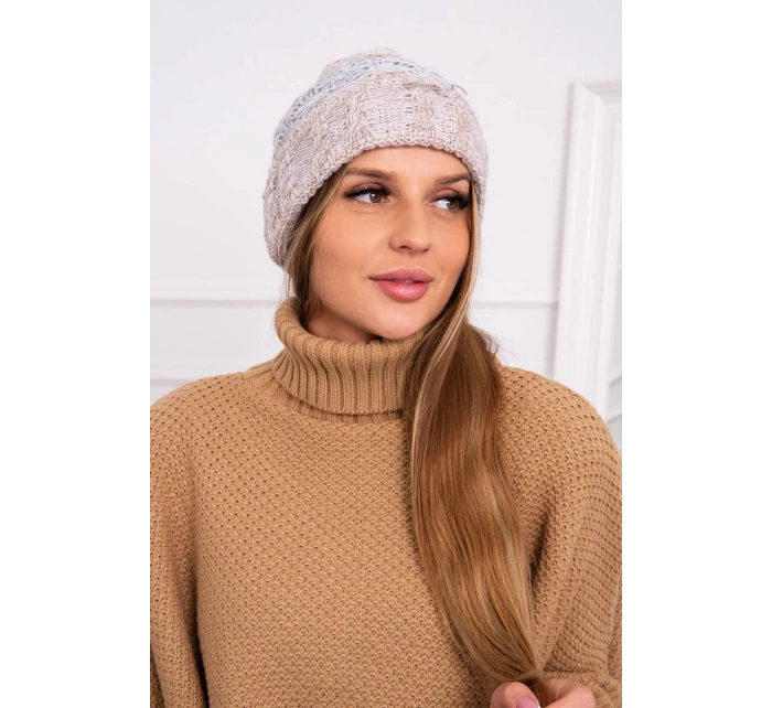 Pola fleecová čepice K267 šedá+béžová Pola fleecová čepice K267 šedá+béžová