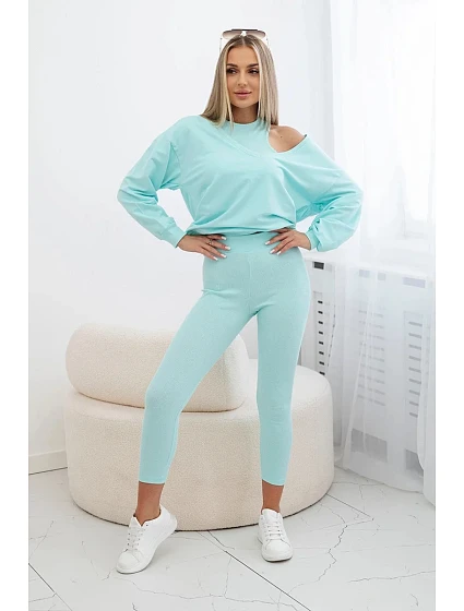 3dílný set mikina + top + legíny mint 3dílný set mikina + top + legíny mint