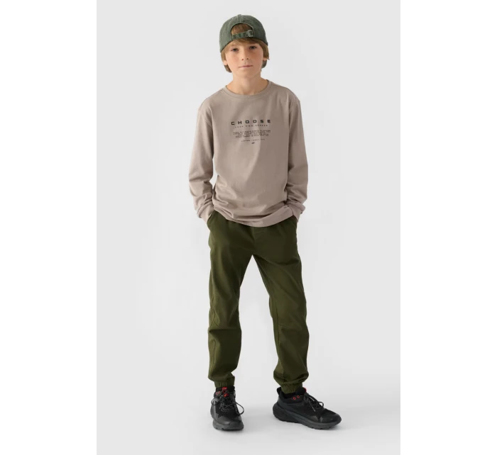 Chlapecké Kalhoty Jogger Casual Hladké 4F Khaki 4FJWMM00TTROM0812-43S