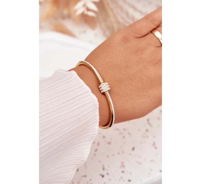 Dámský náramek s křišťály z nerezové oceli zlatý Dámský náramek s křišťály z nerezové oceli zlatý