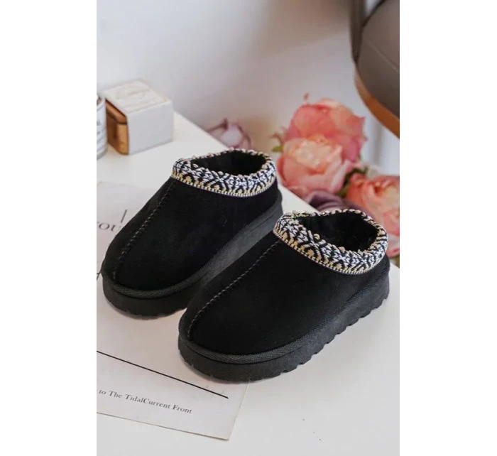 Dětské zateplené pantofle Black Olivane