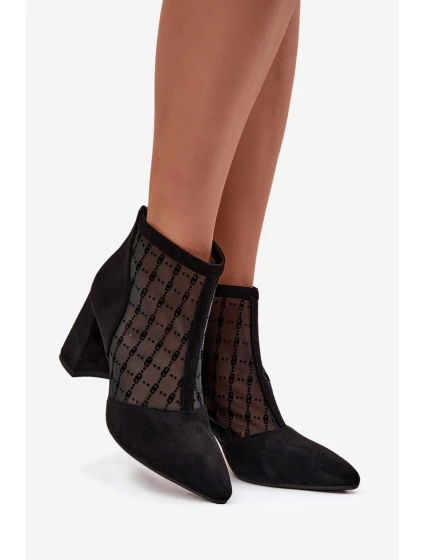 Dámské botky na sloupku D&A – černé Dámské botky na sloupku D&A – černé