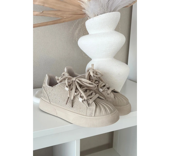 Dámské zdobené tenisky Calissea – béžové