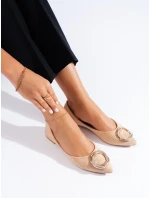 Pěkné hnědé  baleríny dámské bez podpatku