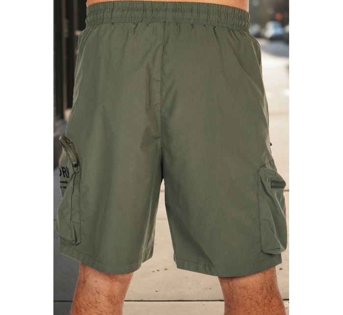 Pánské látkové bojové šortky zelené FashionStreet SX2510