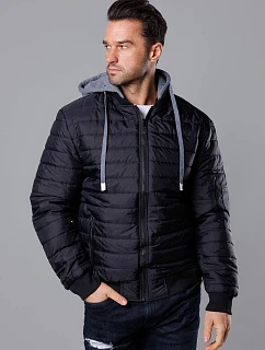 Pánská bunda bomber s kapucí černá (8M985-392)