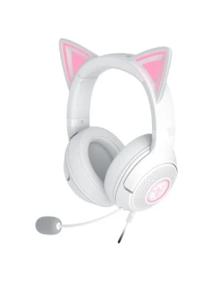 Drátová sluchátka do uší Razer Kraken Kitty V2 s mikrofonem a potlačením šumu bílá