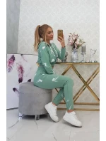 Sada s potiskem pistole tmavě mátová