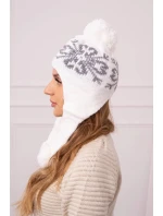 Dámská klapka na uši bílá model 21798593 - K-Fashion Dámská klapka na uši bílá model 21798593 - K-Fashion