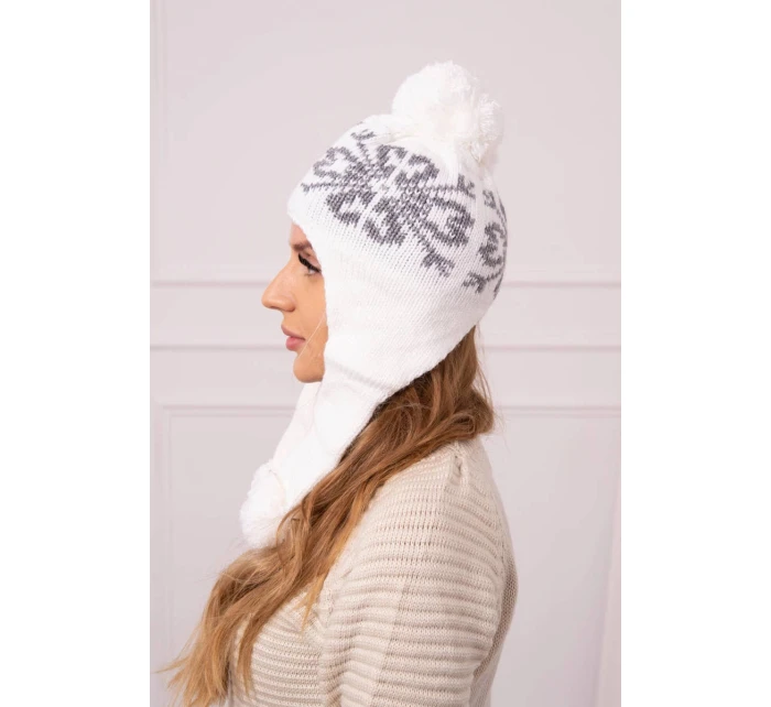 Dámská klapka na uši bílá model 21798593 - K-Fashion Dámská klapka na uši bílá model 21798593 - K-Fashion