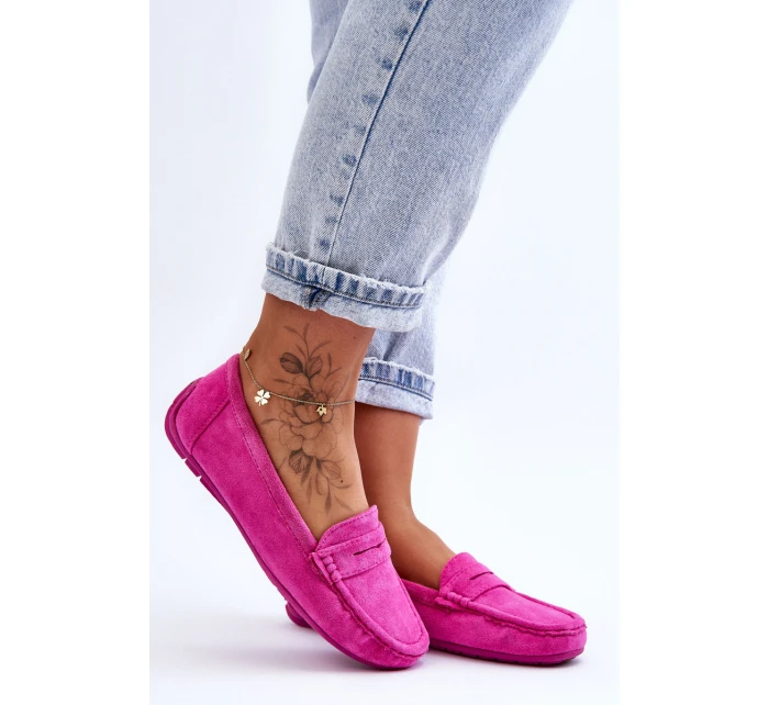Dámské semišové mokasíny růžové model 21625584 - Boto