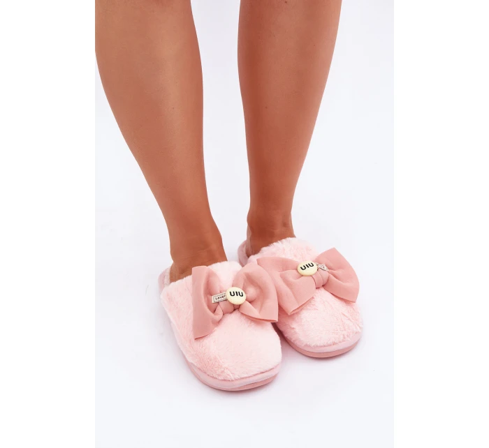 Dámské Pantofle S Kožíškem A Mašlí Růžové model 21681847 - Boto Dámské Pantofle S Kožíškem A Mašlí Růžové model 21681847 - Boto
