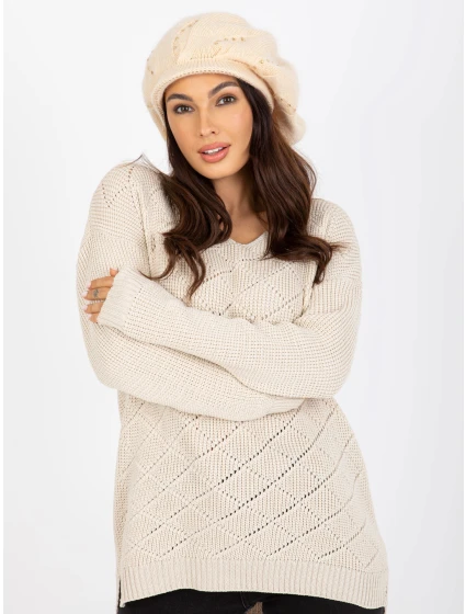 Czapka AT CZ BF model 21836654 jasny beżowy - FPrice