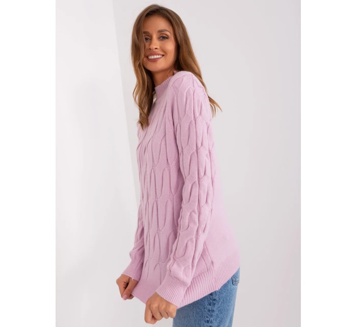 Sweter AT SW model 18955221 jasny fioletowy - FPrice Sweter AT SW model 18955221 jasny fioletowy - FPrice