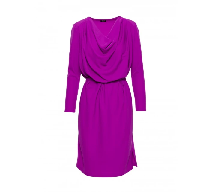 S428 Šaty s výstřihem - levandulová