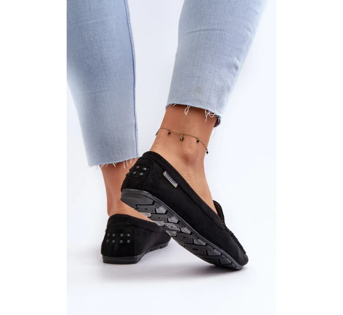 Dámské mokasíny vyrobené z Eco Suede Black Amrutia Dámské mokasíny vyrobené z Eco Suede Black Amrutia