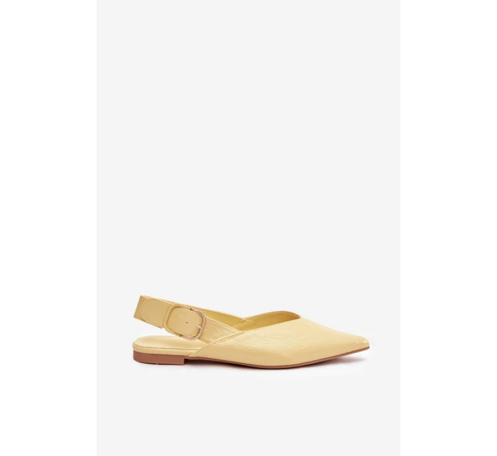 Dámské lakované baleríny s přezkou Rinalle – žluté