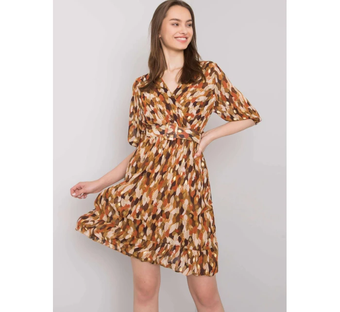 Dámské šaty DHJ SK 11332.67P Hnědé mix barev - FPrice