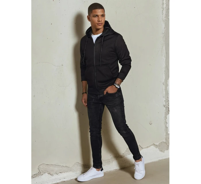 Pánská mikina s kapucí na zip černá Dstreet model 21972055 - FashionStreet