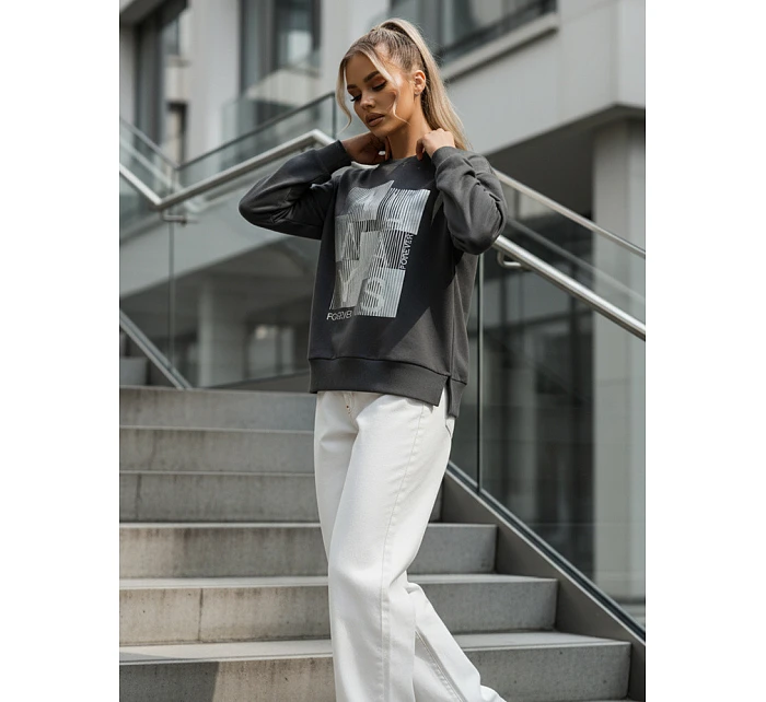 Dámská mikina FEMMES v grafitové barvě FashionStreet BY1283