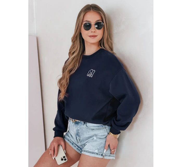 Dámská oversize mikina s výšivkou SOFTSLON navy blue FashionStreet BY1431
