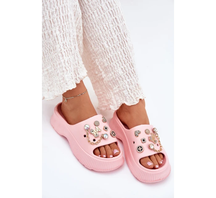 Pěnové Dámské Pantofle Se Zlatými Prstýnky Růžové Hortiana Pěnové Dámské Pantofle Se Zlatými Prstýnky Růžové Hortiana