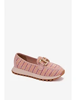 Slip On tenisky se zlatým detailem model 22125447 růžové - Goe