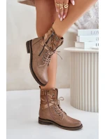 Dámské Kotníkové Boty Workery Tmavě Béžové Perfecto Dámské Kotníkové Boty Workery Tmavě Béžové Perfecto