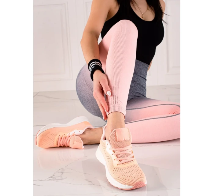 Klasické oranžové dámské  tenisky bez podpatku