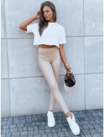 Dámské kožené kalhoty FIRT béžové FashionStreet UY1626 Dámské kožené kalhoty FIRT béžové FashionStreet UY1626