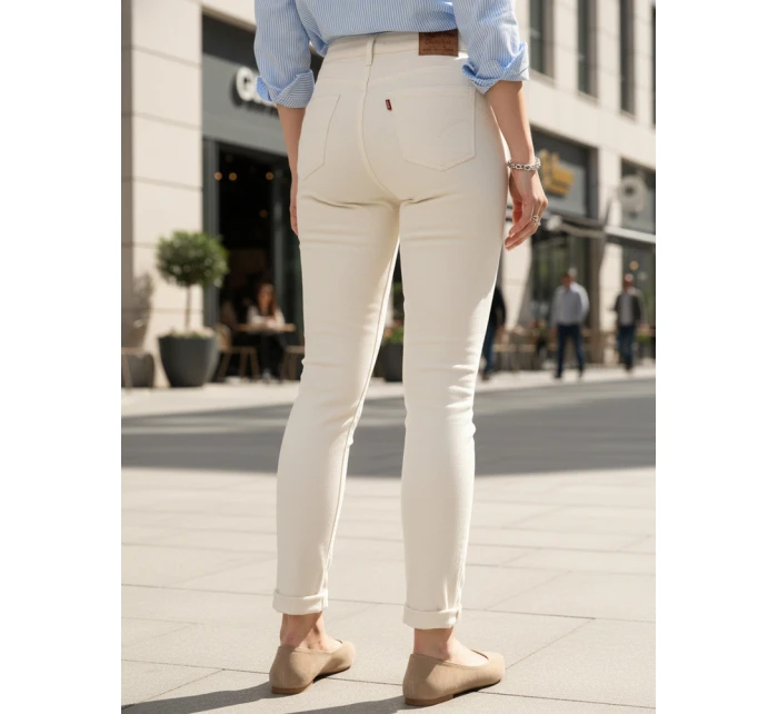 Dámské úzké džíny s vysokým pasem ecru FashionStreet UY2864 Dámské úzké džíny s vysokým pasem ecru FashionStreet UY2864