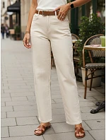 Dámské džíny regular fit s páskem FashionStreet béžová UY3057