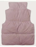 Růžová péřová dámská vesta se stojáčkem model 18914588 - J.STYLE Růžová péřová dámská vesta se stojáčkem model 18914588 - J.STYLE