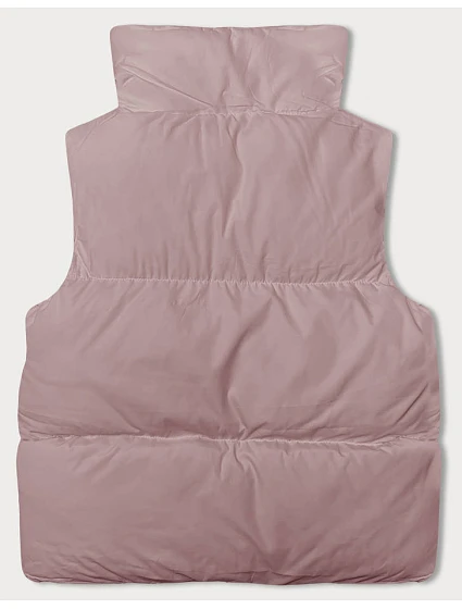 Růžová péřová dámská vesta se stojáčkem model 18914588 - J.STYLE Růžová péřová dámská vesta se stojáčkem model 18914588 - J.STYLE